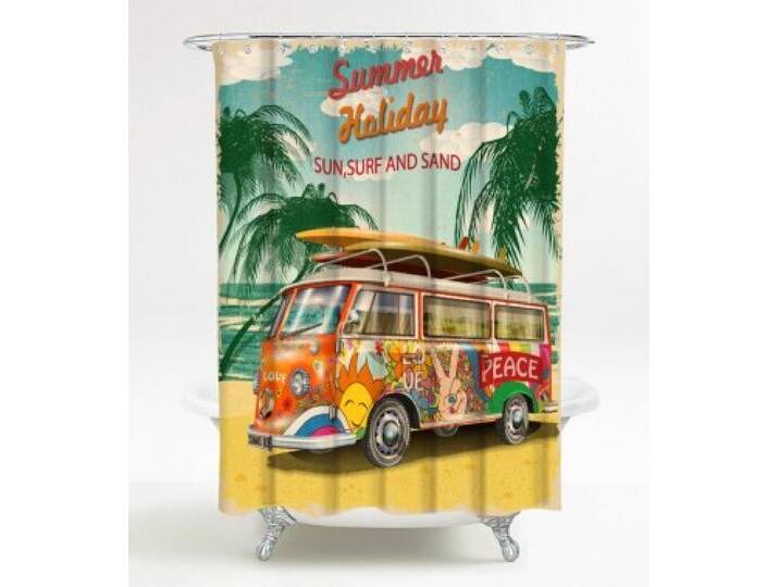 Duschvorhang Summer Bus 180 x 200 cm von WC shop24