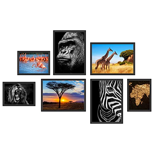 WCB Premium Poster Set – Afrika 7 Poster mit 14 Motiven (beidseitig bedruckt) - 4x DIN A4 + 3x DIN A5 – Bilder-Set OHNE Rahmen für Wanddekoration von WCB
