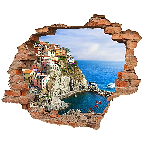 WCB Wandtattoo - Wanddurchbruch mit Aussicht ''Cinque Terre'' 100 x 82 cm (BxH) - Wandsticker von WCB