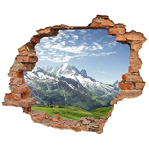 WCB Wandtattoo - Wanddurchbruch mit Aussicht ''Almwiese und Berge'' 110 x 90 cm (BxH) - Wandsticker von WCB