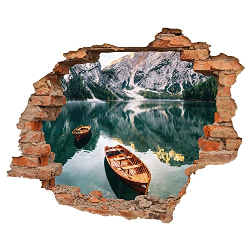 WCB Wandtattoo - Wanddurchbruch mit Aussicht Bergsee 50 x 41 cm Wandsticker von WCB