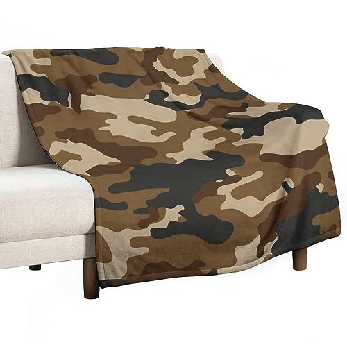 Camouflage Decke Flanell Decken Und Überwürfe Winter Herbst Flanelldecke Für Schlafzimmer Bett Wohnzimmer Sofa Couch (100x130cm) von WCEECE