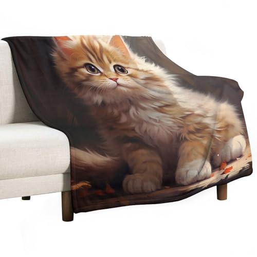 Decke Tier Katzen - Kuscheldecke Tagesdecke Sofa Wolldecke, Blanket Überwurfdecke Sofadecke Wohndecke, Flauschige Couchdecke Merinodecke, Flauschig Warm Plaid 150x200cm von WCEECE