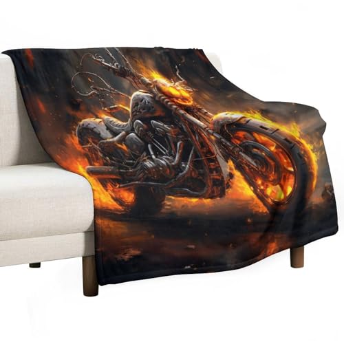 Flauschige Niedliche Decke Sofadecke Mit 3D Fire Motorcycle Persönlichkeit - Kuscheldecke, Weich Und Warm - EIN Tolles 180x200cm von WCEECE