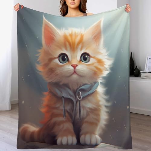 Flauschige Niedliche Decke Sofadecke Mit 3D Tier Katzen Persönlichkeit - Kuscheldecke, Weich Und Warm - EIN Tolles 130x150 von WCEECE