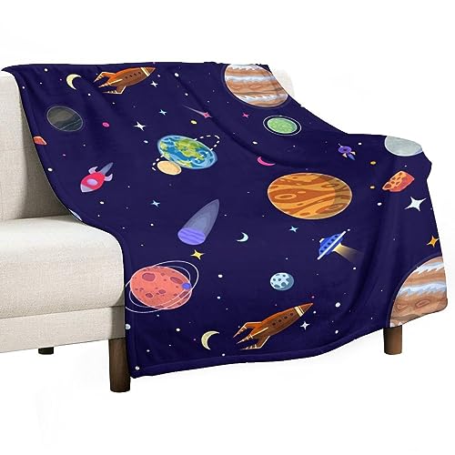 Kuscheldecke Decke Kosmos und Raketen Flauschig Weich Und Warme Fleecedecke Für Bett Couch, Decke Hautfreundlich Als Sofadecke Wohndecke Oder Tagesdecke 150x200cm von WCEECE