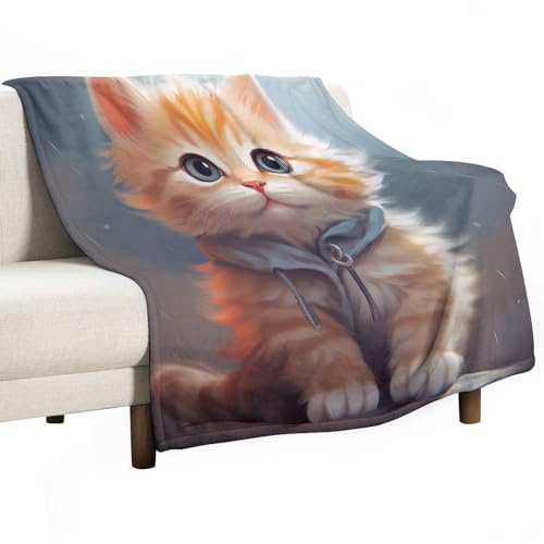 Kuscheldecke Flauschig Decke Tier Katzen Fleecedecke Wohndecke Warm Winter Weich, Sofadecke, Decke Couch Blanket, Wohn- & Kuscheldecken, Sofa Überwurfdecke 130x150cm von WCEECE