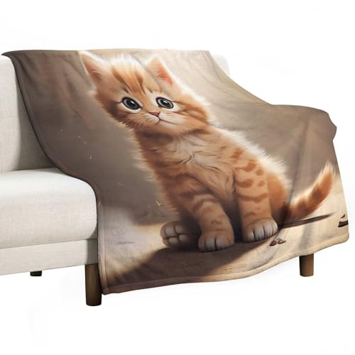 Tier Katzen Decke Flanell Decken Und Überwürfe Winter Herbst Flanelldecke Für Schlafzimmer Bett Wohnzimmer Sofa Couch (150x200cm) von WCEECE