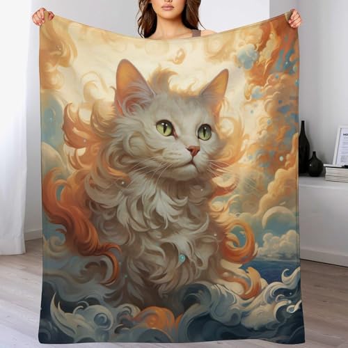 WCEECE Kuscheldecke Tier Katzen, Geburtstagsgeschenk Für Männer Freundin, Muttertaggeschenk, Kuscheldecke Flauschig, Beste Freundin Geschenke 150x200 von WCEECE