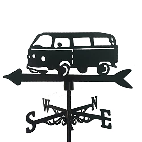 WCEECE Wetterhahn, wetterfahne für Garten Dach Metall Weather Vane Retro Edelstahl Segelboot Schiff Weathervane Schwarze Sprühfarbe Wind Schaufel Außenschuppen Eisenharten Dach Scheunen Dekoration von WCEECE