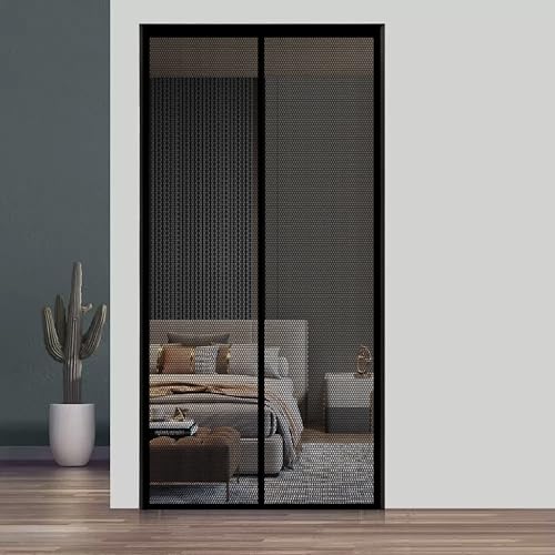 Magnet Fliegengitter Balkontür 86 x 188 cm Magnetisches Moskitonetz Stärkere Magneten für Terrassentür Kellertür, Schwarz von WCHENHUI