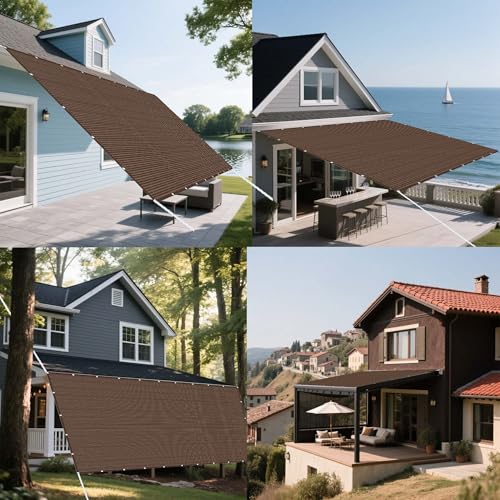 Sonnensegel 336 x 360 cm Rechteckig Atmungsaktiv Sonnenschutz Windschutz Sichtschutz Balkon Ohne Bohren mit Ösen Segeltuch für Garten Balkon & Terrasse, braun Sonnensegel 336 x 360 cm Rechteckig Atmungsaktiv Sonnenschutz Windschutz Sichtschutz Balkon Ohne Bohren mit Ösen Segeltuch für Garten Balkon & Terrasse, braun von WCHENHUI