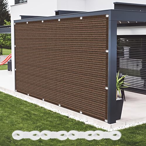 Sonnensegel Atmungsaktiv Rechteckig 160 x 540 cm Rechteckig Atmungsaktiv 98% UV Schutz Balkonbespannung Reißfest mit Ösen Ohne Bohren mit Seil für Terrasse Balkon, braun Sonnensegel Atmungsaktiv Rechteckig 160 x 540 cm Rechteckig Atmungsaktiv 98% UV Schutz Balkonbespannung Reißfest mit Ösen Ohne Bohren mit Seil für Terrasse Balkon, braun von WCHENHUI
