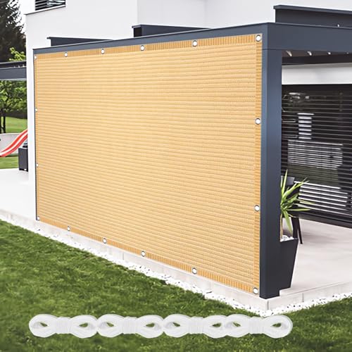 Sonnensegel Atmungsaktiv Rechteckig 175 x 340 cm Rechteckig Atmungsaktiv 98% UV Schutz Balkonbespannung Reißfest mit Ösen Ohne Bohren mit Seil für Terrasse Balkon, Creme Farben Sonnensegel Atmungsaktiv Rechteckig 175 x 340 cm Rechteckig Atmungsaktiv 98% UV Schutz Balkonbespannung Reißfest mit Ösen Ohne Bohren mit Seil für Terrasse Balkon, Creme Farben von WCHENHUI