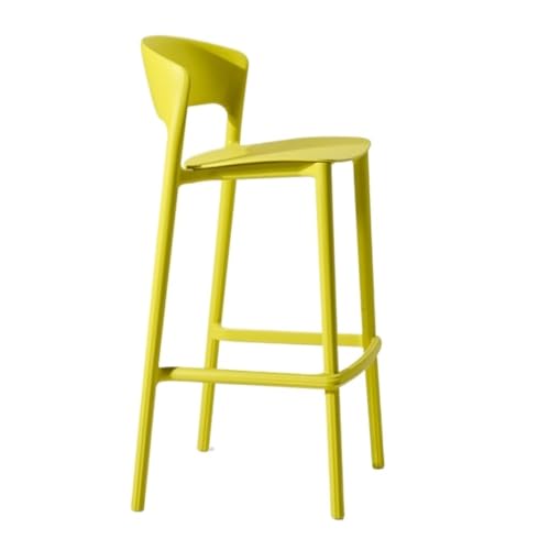 WCQSYY Barhocker Einfache Barstühle, Barstühle Mit Kunststoffrückenlehne, Stapelbare Hohe Hocker for Die Rezeption, Leichte Luxus-Barstühle Bar Stool (Color : Yellow, Size : A) von WCQSYY