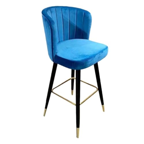 WCQSYY Barhocker Moderner, Einfacher Freizeitstuhl, Wohnzimmer-Sofastuhl, Freizeitmöbel, Persönlichkeit, Einfacher Kreativer Barstuhl Bar Stool (Color : Blue, Size : B) von WCQSYY