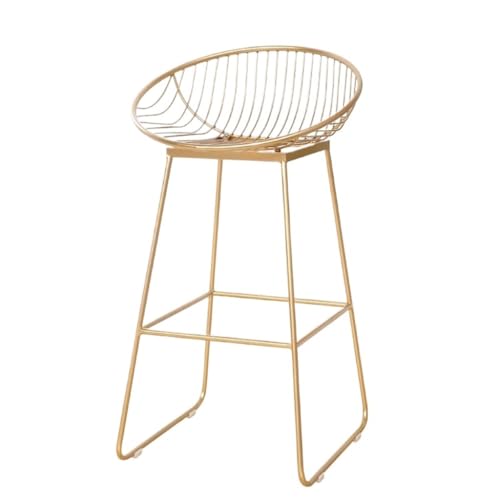 WCQSYY Barhocker Nordische Barstühle Aus Goldenem Eisen, Kreative Café-Bar-Barhocker, Einfache Lässige Metallstühle, Einfache Barstühle Bar Stool (Color : Gold, Size : A) von WCQSYY