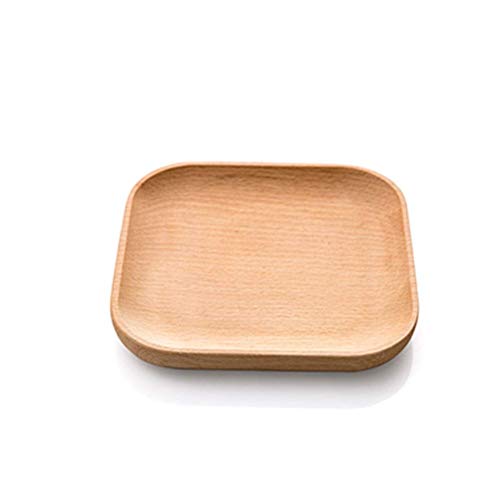 WCS Bowl Holz-Snack-Teller, rechteckig, Bestecktablett, Teetablett, japanische Haushaltsschale, Holzplatte (Größe: 12,8 x 12,8 cm) von WCS Bowl