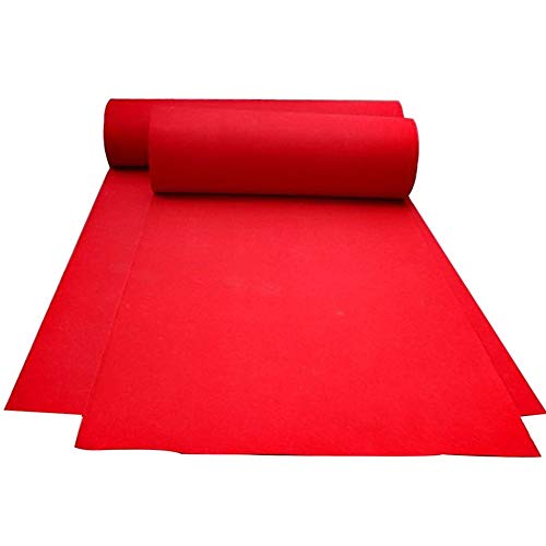 WCS Hochzeitsteppich Rutschfester Einwegteppich Vliesstoff, Rot, Wedding Läufer - Zeremonie Gang - VIP Carpet - Event Teppichstärke 1.5mm Multi-Size Optional (Color : Red, Size : 1m x 30m) von WCS RUGS