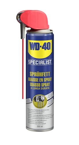 WD-40 Specialist Sprühfett 300 ml – Hochviskoses Sprühfett für Zahnräder, Scharniere & Seilzüge, bildet eine widerstandsfähige Schutzschicht für dauerhafte Schmierung unter Belastung von WD-40 Specialist