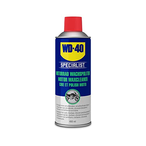 WD-40 Specialist Motorrad Wachspolitur | 400ml | Enthält Carnaubawachs | Erzeugt strahlenden, streifenfreien Glanz | Wasserabweisend | Für Lack, Carbon, Chrom & Kunststoff | Leicht aufzutragen von WD-40 Specialist