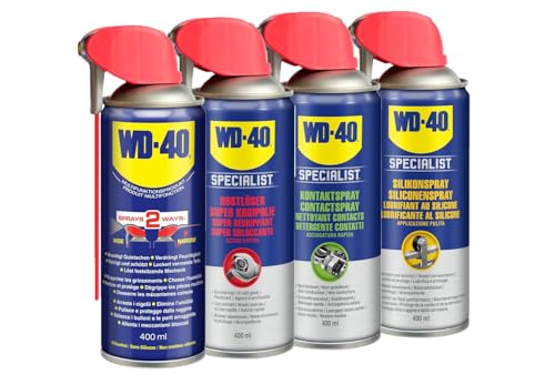 WD-40 KFZ-Starterkit Komplettset für Wartung & Pflege: Multifunktions-, Rostlöser-, Kontakt- & Silikonspray von WD-40