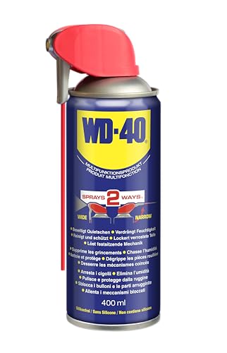 WD-40 Multifunktionsprodukt Smart Straw 400 ml – Präzise Anwendung mit klappbarem Sprührohr, löst festsitzende Mechaniken & Rost, beseitigt Quietschen, verdrängt Feuchtigkeit, schützt & reinigt von WD-40
