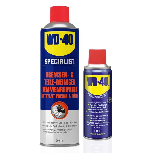 WD-40 SPECIALIST Reinigungs SET besteht aus 1x SPECIALIST Bremsen- und Teilereiniger 500 ml & 1x Multifunktionsprodukt 150 ml von WD-40