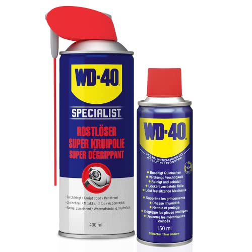 WD-40 SPECIALIST Rostlöser SET besteht aus 1x SPECIALIST Rostlöser 400 ml & 1x Multifunktionsprodukt 150 ml von WD-40