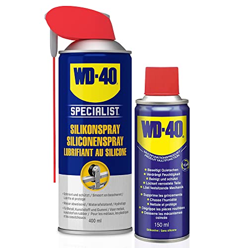 WD-40 SPECIALIST Silikon SET besteht aus 1x SPECIALIST Silikonspray 400 ml 1x Multifunktionsprodukt 150 ml von WD-40