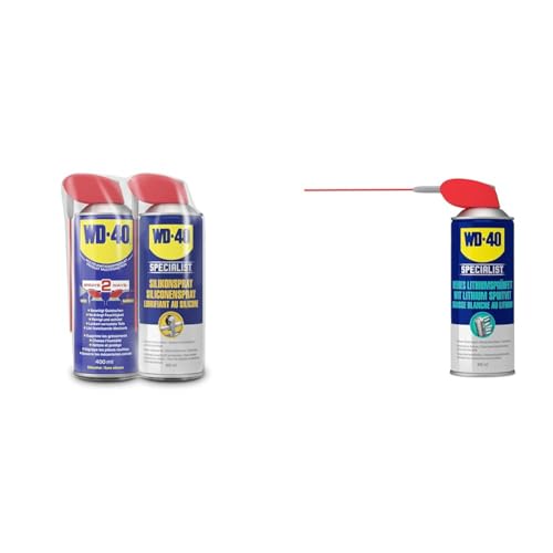 WD-40 Smart Straw + Specialist Silikonspray 400ml & Specialist Weißes Lithiumsprühfett Smart Straw von WD-40