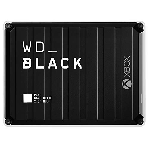 WD_BLACK P10 Game Drive for Xbox 2 TB (1 Monat Xbox Game Pass Ultimate, Übertragungsgeschwindigkeiten bis 130 MB/s, für Xbox) Schwarz mit weißem Rand von WD_BLACK