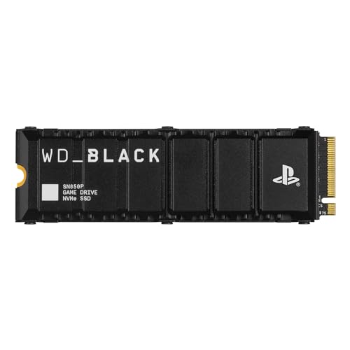 WD_BLACK SN850P 1 TB NVMe SSD Offiziell Lizenziert für PS5 Konsolen (interne Gaming SSD; optimierter Kühlkörper; PCIe Gen4 Technologie, bis zu 7.300 MB/s Lesen, M.2 2280) von WD_BLACK