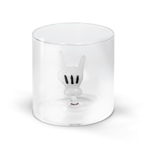 WD Lifestyle - Becher aus Borosilikatglas 250 ml mit Motiv aus farbigem Glas innen (Hand) von WD Lifestyle