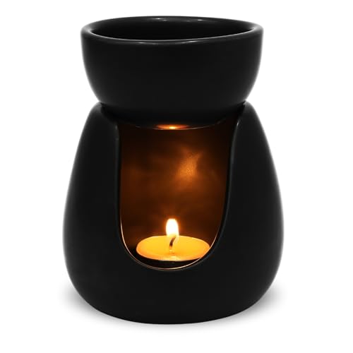 WD&CD Duftlampe aus Keramik, Aromalampe Teelichthalter Aroma Diffuser Stövchen für ätherische Öle Schwarz WD&CD Duftlampe aus Keramik, Aromalampe Teelichthalter Aroma Diffuser Stövchen für ätherische Öle Schwarz von WD&CD