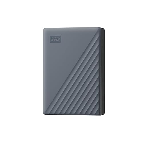 WD Mobile My Passport-Festplatte, funktioniert mit USB-C 6 TB (Mobile Festplatte, Passwortschutz, Backup-Software, USB 3.2 Gen 1, 3 Jahre Garantie) Siliziumgrau von WD