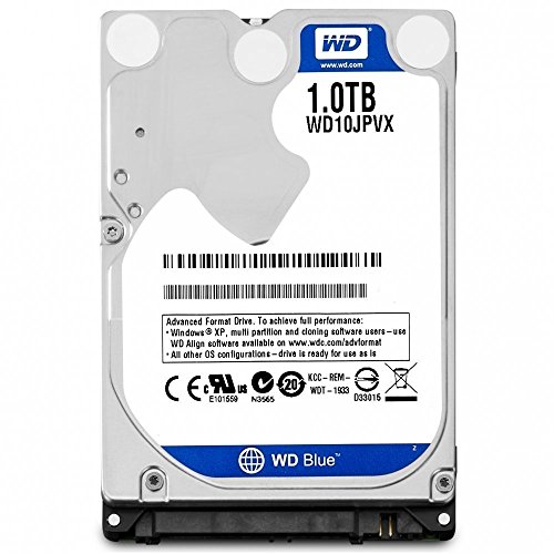 WD WD10JPVX 2016 Laptop, 1 TB, 6,3 cm (2,5 Zoll), SATA, 6 Gb/s, 9,5 mm Höhe 5400 U/min, Blau von Western Digital