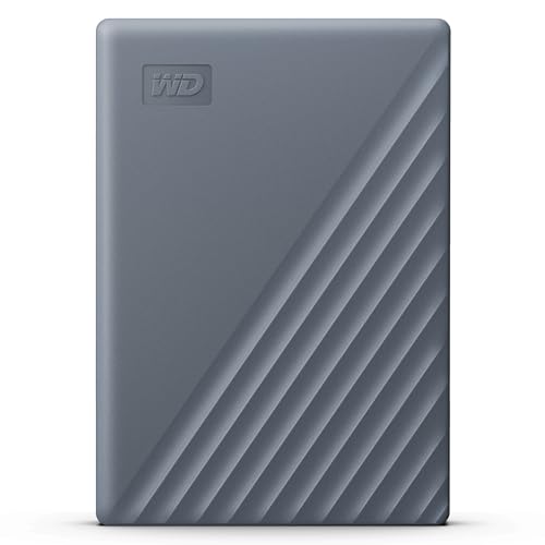 WD My Passport-Festplatte, funktioniert mit USB-C 2 TB (Mobile Festplatte, Passwortschutz, Backup-Software, USB 3.2 Gen 1, 3 Jahre Garantie) Siliziumgrau von Western Digital