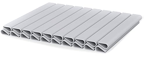WDB - Befestigungsclips Klemmschienen für Sichtschutzstreifen - Sichtschutz/Windschutz für Garten und Zaun – Doppelstabmattenzaun - für Basic Line - 20 Stück - Grau - RAL 7040 von WDB