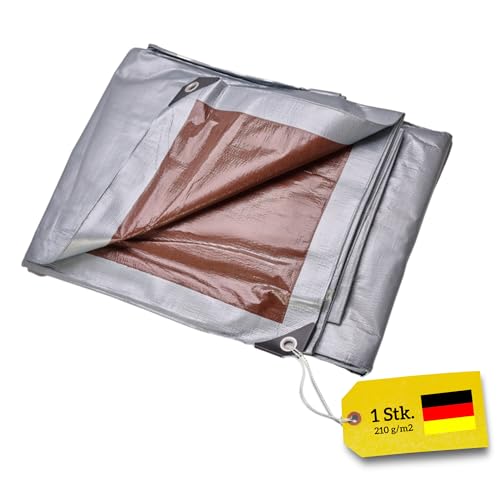 WDB - Plane Abdeck-Plane Wasserdicht Gewebe-Plane mit Ösen - Tarp - Schutzplane für alle Wetterbedingungen - Reisfest - Winterfest - Verstärkte Plane 210g - 3 x 4 m von WDB