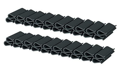 WDB - Befestigungsclips Klemmschienen für Sichtschutzstreifen - Sichtschutz/Windschutz für Garten und Zaun – Doppelstabmattenzaun - für Basic Line - 40 Stück - Anthrazit - RAL 7016 von WDB