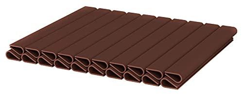 WDB - Befestigungsclips Klemmschienen für Sichtschutzstreifen - Sichtschutz/Windschutz für Garten und Zaun – Doppelstabmattenzaun - für Basic Line - 40 Stück - Braun - RAL 8011 von WDB