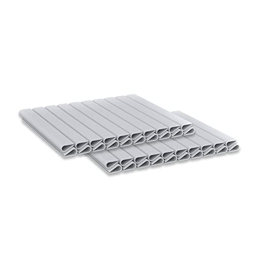 WDB - Befestigungsclips Klemmschienen für Sichtschutzstreifen - Sichtschutz/Windschutz für Garten und Zaun – Doppelstabmattenzaun - für Basic Line - 40 Stück - Grau - RAL 7040 von WDB