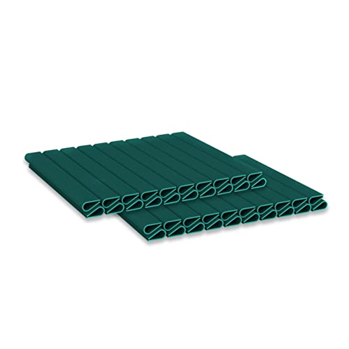 WDB Basic Line 40 Stück PVC Befestigungsclips Klemmschienen für Sichtschutzstreifen - Sichtschutz/Windschutz für Garten und Zaun – Doppelstabmattenzaun (Grün - RAL 6005) von WDB