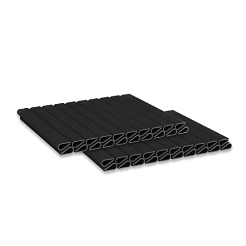 WDB - Befestigungsclips Klemmschienen für Sichtschutzstreifen - Sichtschutz/Windschutz für Garten und Zaun – Doppelstabmattenzaun - für Basic Line - 40 Stück - Schwarz - RAL 9005 von WDB