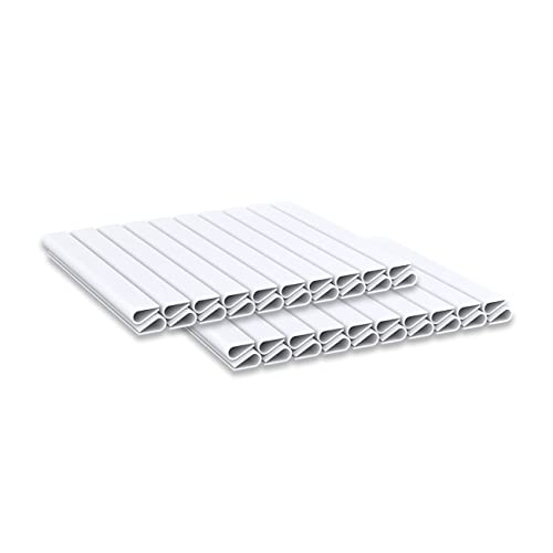 WDB - Befestigungsclips Klemmschienen für Sichtschutzstreifen - Sichtschutz/Windschutz für Garten und Zaun – Doppelstabmattenzaun - für Basic Line - 40 Stück - Weiß - RAL 9003 von WDB