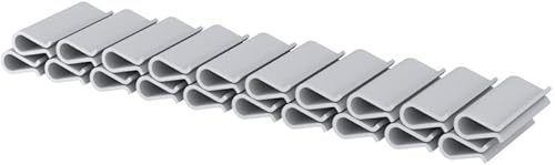 WDB - Befestigungsclips Klemmschienen für Sichtschutzstreifen - Sichtschutz/Windschutz für Garten und Zaun – Doppelstabmattenzaun - für Basic Line - 40 Stück - Grau - RAL 7040 von WDB