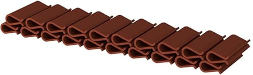 WDB - Befestigungsclips Klemmschienen für Sichtschutzstreifen - Sichtschutz/Windschutz für Garten und Zaun – Doppelstabmattenzaun - für Basic Line - 40 Stück - Braun - RAL 8011 von WDB