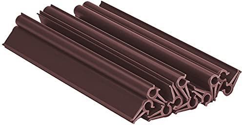 WDB - Befestigungsclips Klemmschienen für Sichtschutzstreifen - Sichtschutz/Windschutz für Garten und Zaun – Doppelstabmattenzaun - für Premium Line, Standard Line - 10 Stück - Braun - RAL 8011 von WDB