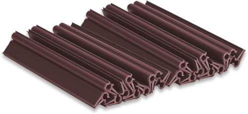 WDB - Befestigungsclips Klemmschienen für Sichtschutzstreifen - Sichtschutz/Windschutz für Garten und Zaun – Doppelstabmattenzaun - für Premium Line, Standard Line - 20 Stück - Braun - RAL 8011 von WDB